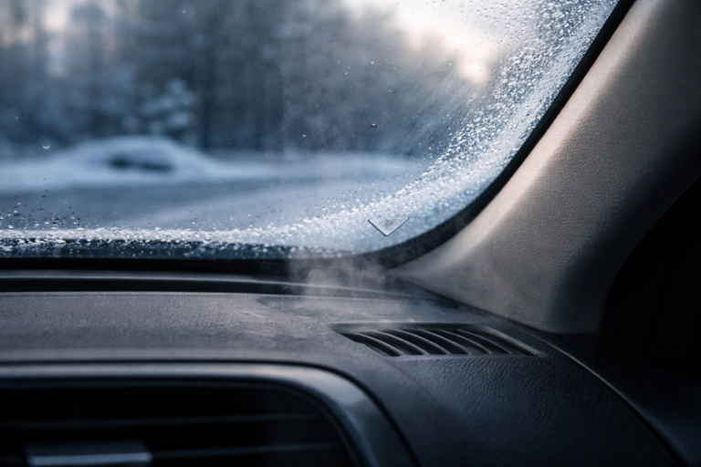 Frozen crack on a winter morning